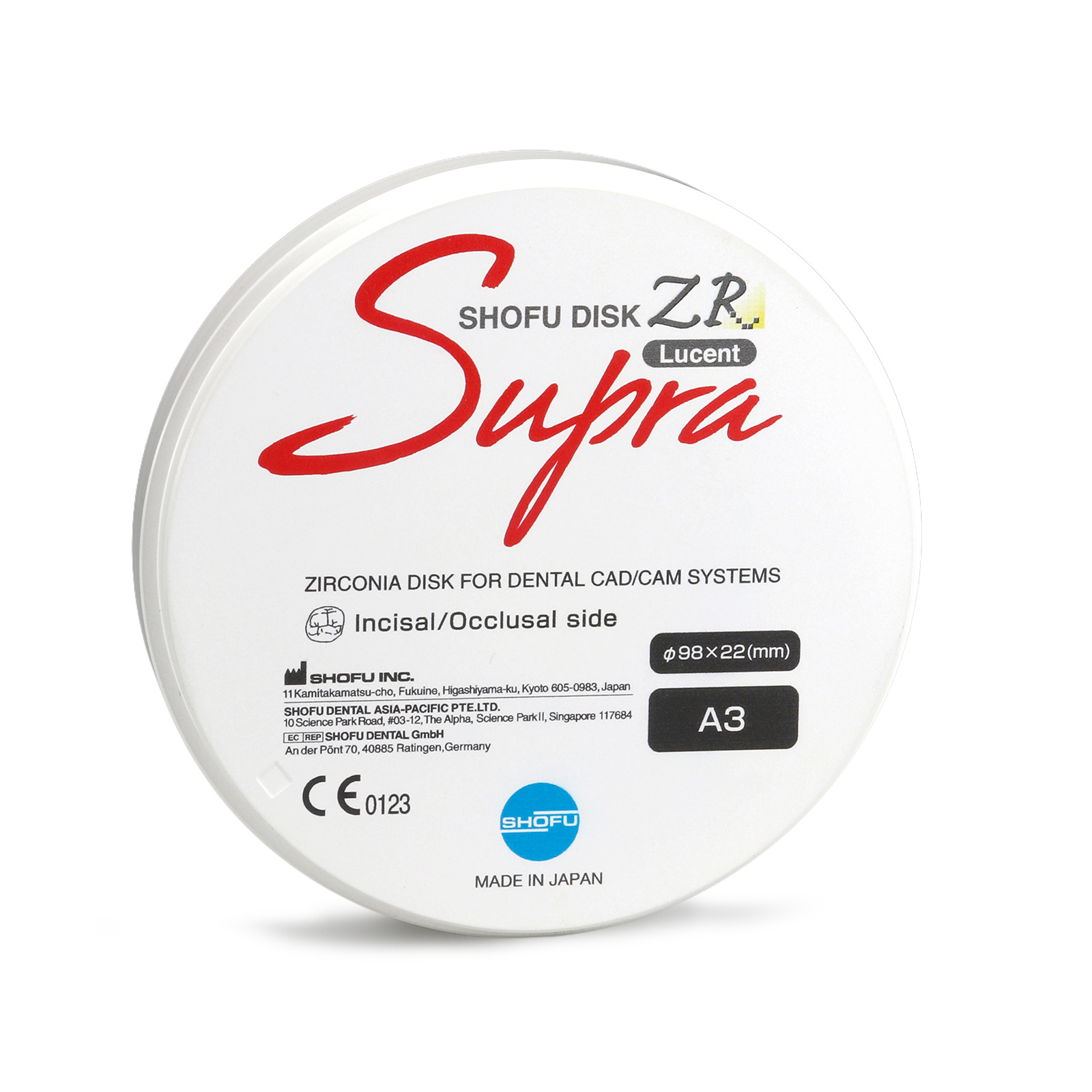 SHOFU DISK ZR Lucent Supra